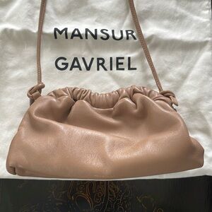 Mansur Gavriel mini cloud clutch in biscotti